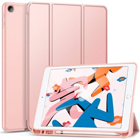 2023 New iPad 8th/7th Generation Case 10.2 with Pencil Holder, Protective Case with Auto Wake/Sleep, Trifold Stand for iPad 8th Generation,