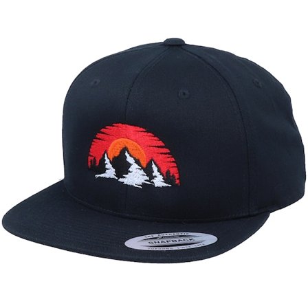Wild Spirit - Černá snapback Kšiltovka - Organic Sunset Mountain Black Snapback @ Hatstore