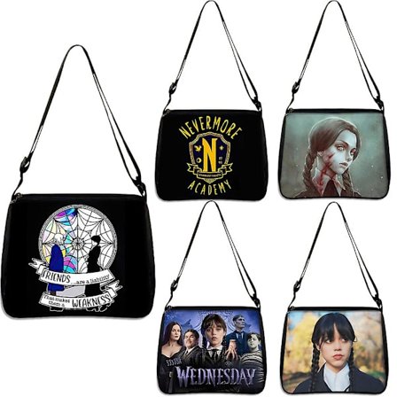 Wednesday Addams ja Enid Käsilaukku Goottitytöt Nevermore Akatemia Naisten Olkalaukku Tyttöjen Ostosmatka Kassi Lahja