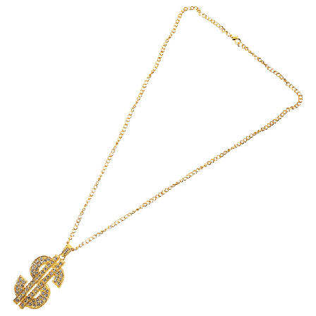 Unisex Hip Hop Alloy Dollar Symbol Tag Vedhæng Halskæde Smykker Med Kæde (gylden)Golden Golden