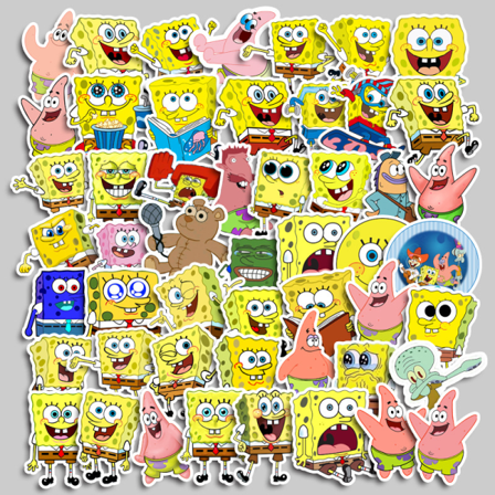90 stk. Anime Vinyl Stickers, SpongeBob SquarePants Stickers Vandtætte Dekaler, Til Bærbar, Vandflaske, Skateboard, Guitar, Cykel, Kuffer, Dreng og 