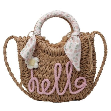 Naisten olkilaukku Letter-olkalaukku Käsinkudottu Crossbody-laukku matkalle