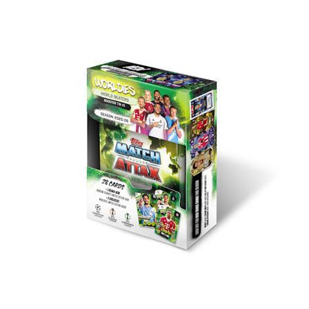 Topps - Schwarz Trading Cards - Match Attax Champions League 25/26 Booster Mini Tin Random Color (28 Cards + 1 Starboy Limited Edition + 3 Worldies 