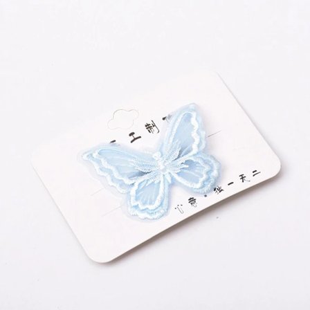 Spets Hårband Broderi Fjäril Hårnål BLÅ blå