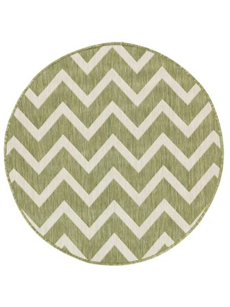 Capri Indoor/Outdoor Rug Washable Ø 100 Small Olive Green Round