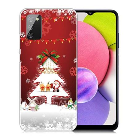 Joulu Samsung Galaxy A03s tapauksessa - Joulukuusi Ja Lumihiutaleet White