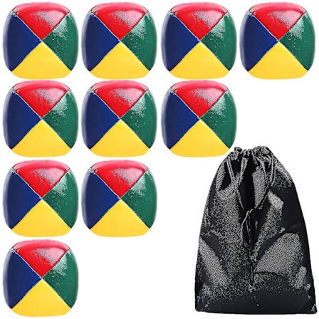 10 stk. Jongleringsbolde til begyndere - Holdbare og farverige jongleringsbolde med en taske til jongleringsspil