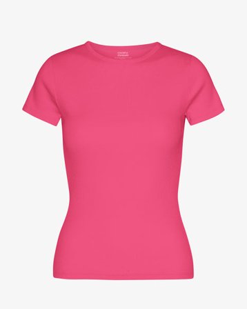 Organic Rib T-Shirt - Bubblegum Pink - Female - XS