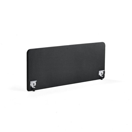 Bordskærm ZONE, inkl. hvide beslag, 1600X650x36 mm, stof Rivet, antracit