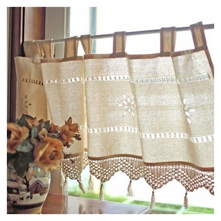 Vindue gardin, kort gardin til køkken, skyde gardin til cafe, lille vindue gardin, halv til hjem og køkken dekoration