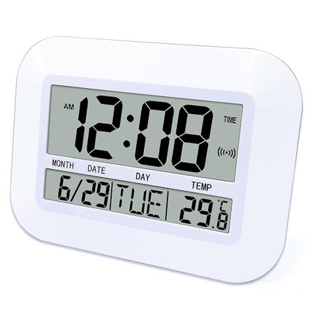 Digital Veggklokke Batteridrevet Enkel Temperatur Kalender Dato Dag Kontor