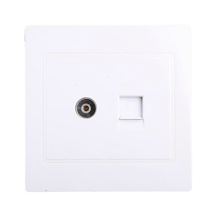 RJ45 Netværksadapter+TV Antenne Koaksial Vægmontering Udgangs Faceplate Panel Stik