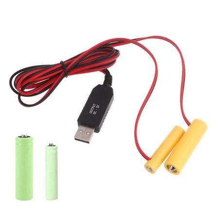 1 Set USB 5V2A till 3V1A AA AAA Batteri Elimineringskabel Bekväm Dummy Batteri Power sladd för fläktleksak