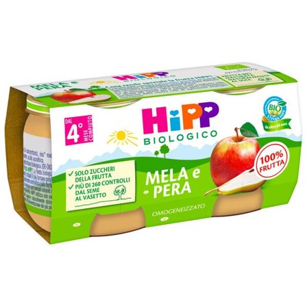 Hipp Omogeneizzato Mela/Pera 2x80g 4Mesi+