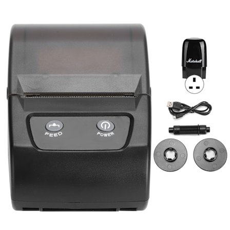 58mm Etiket Termisk Printer 203DPI Høj Opløsning Bluetooth USB Forbindelse 110‐240VUK Stik