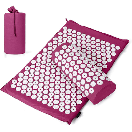 Akupressurmatte-sett med pute og veske, Shiatsu-pute, massasje