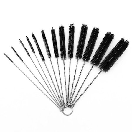 Set med 13 st Pipettborstar Rengöringsborstar, 21,6 cm Nylon Tubborstset, Rengörare för Flaskor och Koppar med Smal Hals med Krok