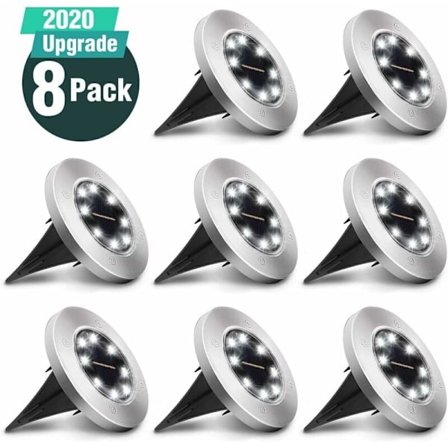 8 stk. udendørs solcellelamper, solcellelys til jordhave, vandtæt