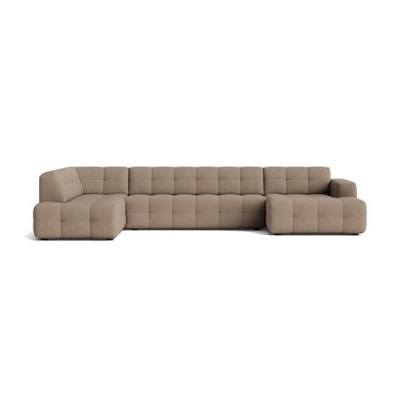 Paris U-sofa, højrevendt - Loop Mørk beige - 382x218x77 - Sofa, u-sofa