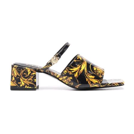 Versace Jeans Couture Regalia Baroque Print Sandalen , Zwart , Dames , Maat: 37 EU