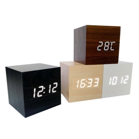 LED Digital Vekkerklokke Treimitasjon Bordklokke Nattlampe Termometer Snooze Vekkerklokke DE FP{ROG}