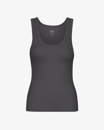 Women Organic Rib Tank Top - Lava Grey