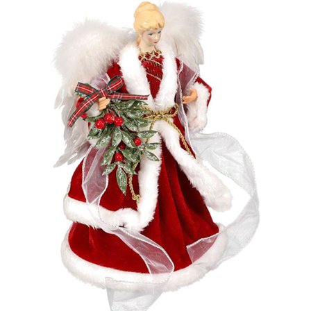 Juletræ Englespids, Dekorative Pynt med Hvide Fjervinger