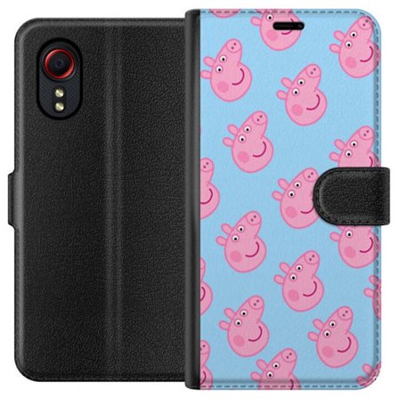 Kompatibel Tegnebogsetui til Samsung Galaxy Xcover 5 Peppa Pig baby figur i pastelfarver, sød tegnet børneillustration med blød minimalistisk stil
