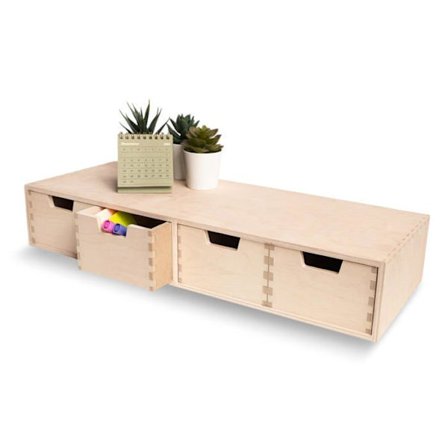 Lille Kommode Kreativ Deco 4 Skuffer Opbevaring Kontor Træ 56x20,5x10 cm