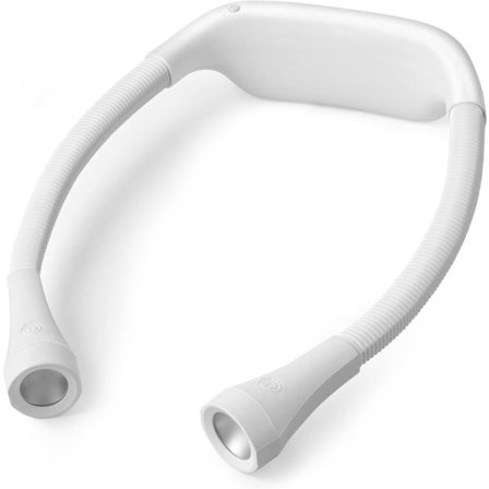 Halsleselampe (hvit), oppladbar leselampe i seng, - Lar