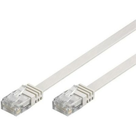 DELTACO Cat6 patch cable, flat, 5m, 250MHz, white