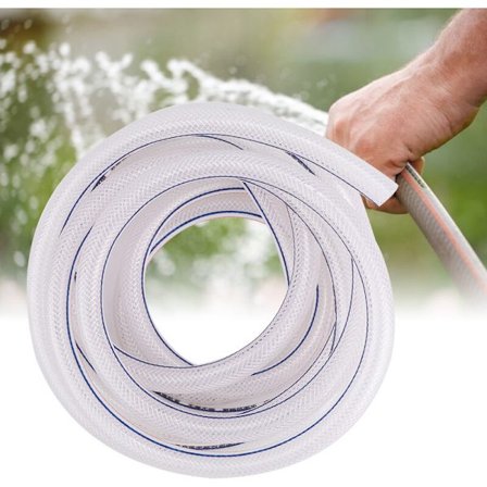 8/12mm PVC-förstärkt flexibel flätad transparent slang för trädgårdsbevattning