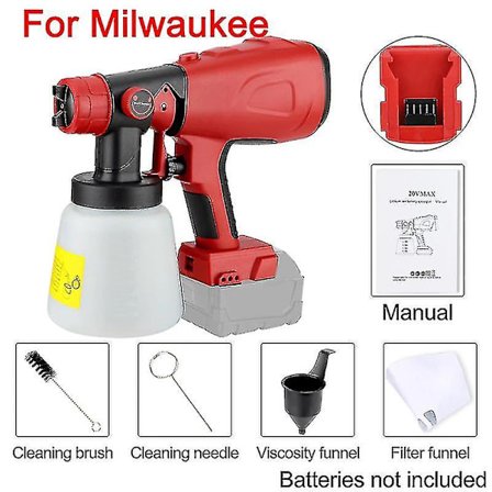 Elektrisk sprøytepistol trådløs malingssprøyte for Milwaukee 18v batteri 800ml bilmøbler stålbelegg airbrush-kompatibel