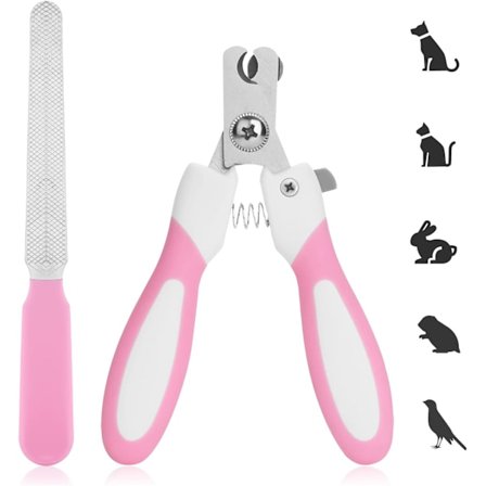 Hundenaglklipper med neglfil, rustfritt stål kattenaglklipper