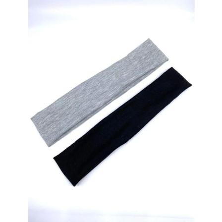 2 Stretch Hårband i polyester C:a 5~6 x 20 cm. 1 Svart 1 grå