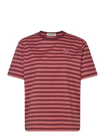 Tasaraita Relaxed Shortsleeve T-shirts & Tops Short-sleeved Rød Marimekko
