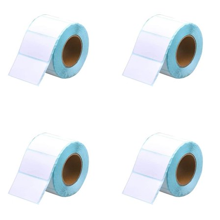 1000*4 st självhäftande hushållsetiketter, självhäftande etiketter, frysetiketter, klistermärken, vita, för kontor, kök, sylt, 5 x 3 cm, rektangulära