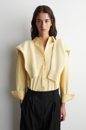 COS Femme Chemise Décontractée En Coton in Jaune