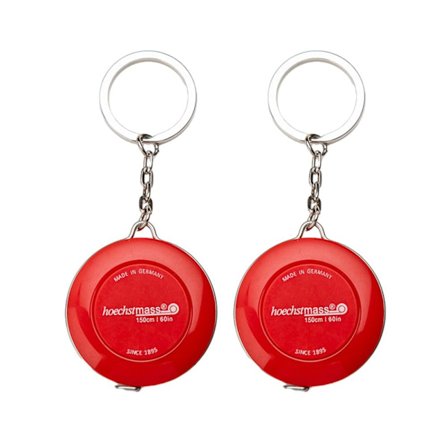2stk nøkkelring Målebånd Målelinjal RØD