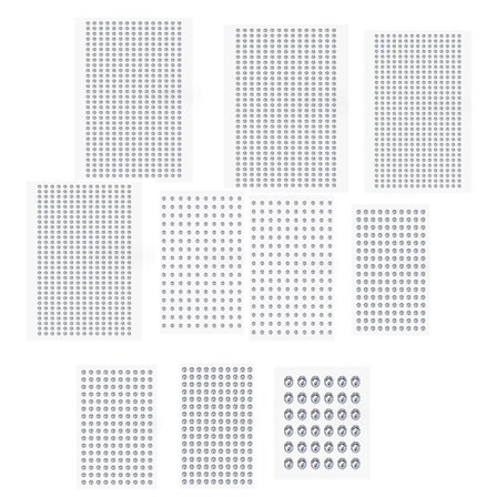 Selvklebende rhinestones-klistremerker 2636 10 ark bling akryl krystallperler for DIY håndverk smykker klær sminke