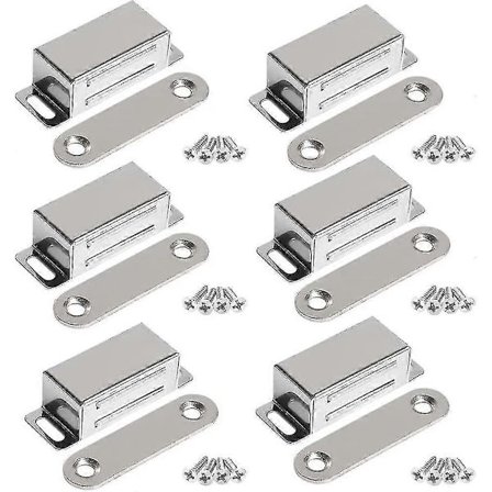 Magnetiske skabsdørmagneter 10 kg Kraftig skabsmagnet i rustfrit stål Skabsdørmagnet (6 styk)