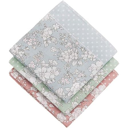 3 Dame Bomuld Lommetørklæder Kvinder Blomsterprint Lommetørklæder egnet til Bryllup