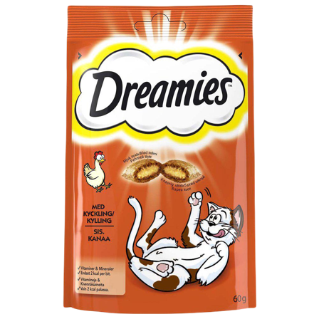 Dreamies - Kattegodbiter Kylling 60 g - Katt - Kattegodteri & kattegress - Belønningsgodbiter katt - ZOO.no
