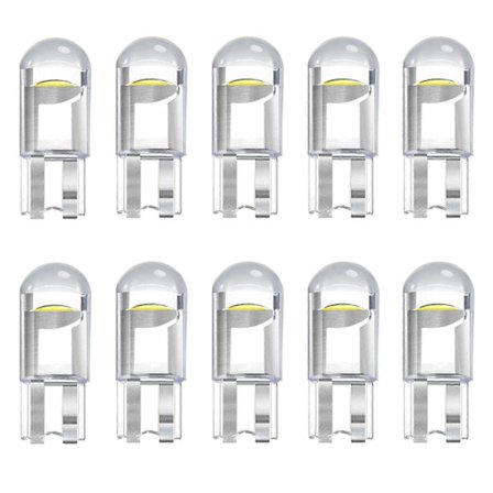 W5W LED-pære, Skiltlys Sidelys for bil, 501 168 194 Pærer T10 0.5W 12VDC Kilebase Kald Hvit 6000K 10-pakning
