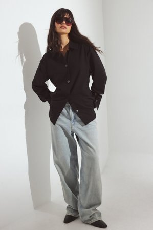 NA-KD Loose Low Waist Long Jeans - Low waist jeans - Blå - EU 44