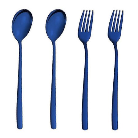 Farverigt middagsgaffelsæt med 4, moderne flerfarvede bestikgafler QRQ