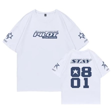 Stray Kids Samme T-shirt Dame Herre SKZ 3. FM Pilot Til 5-stjernet Koncert Bomulds T-shirt Kpop Sommer Kortærmet Dreng Piger Tee White-FA3-