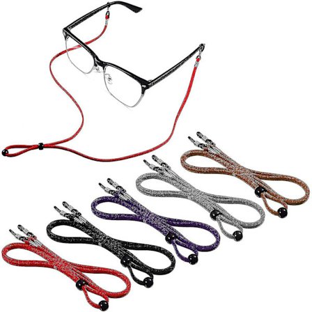 5 stk Brilletøj Kæder Snore Justerbar, Sports PU Læder Briller