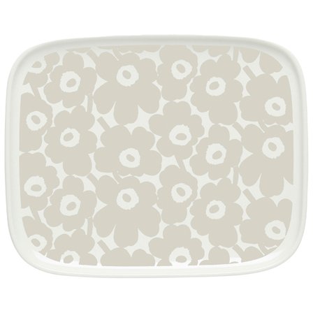 Marimekko Pikkuinen Unikko tallerken 15 x 12 cm, hvit/beige