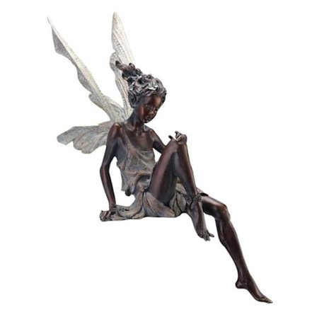 Fey Staty Angel Skulptur Angel Pixie Hantverk Trädgårdsfigur Ho